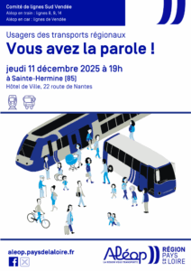 Affiche de la réunion du Comité de lignes Sud Vendée du réseau Aléop